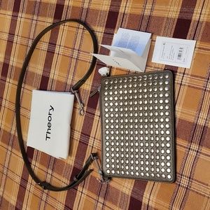 🆕️Theory Transformer studs genuine leather pouch and  strap, military green